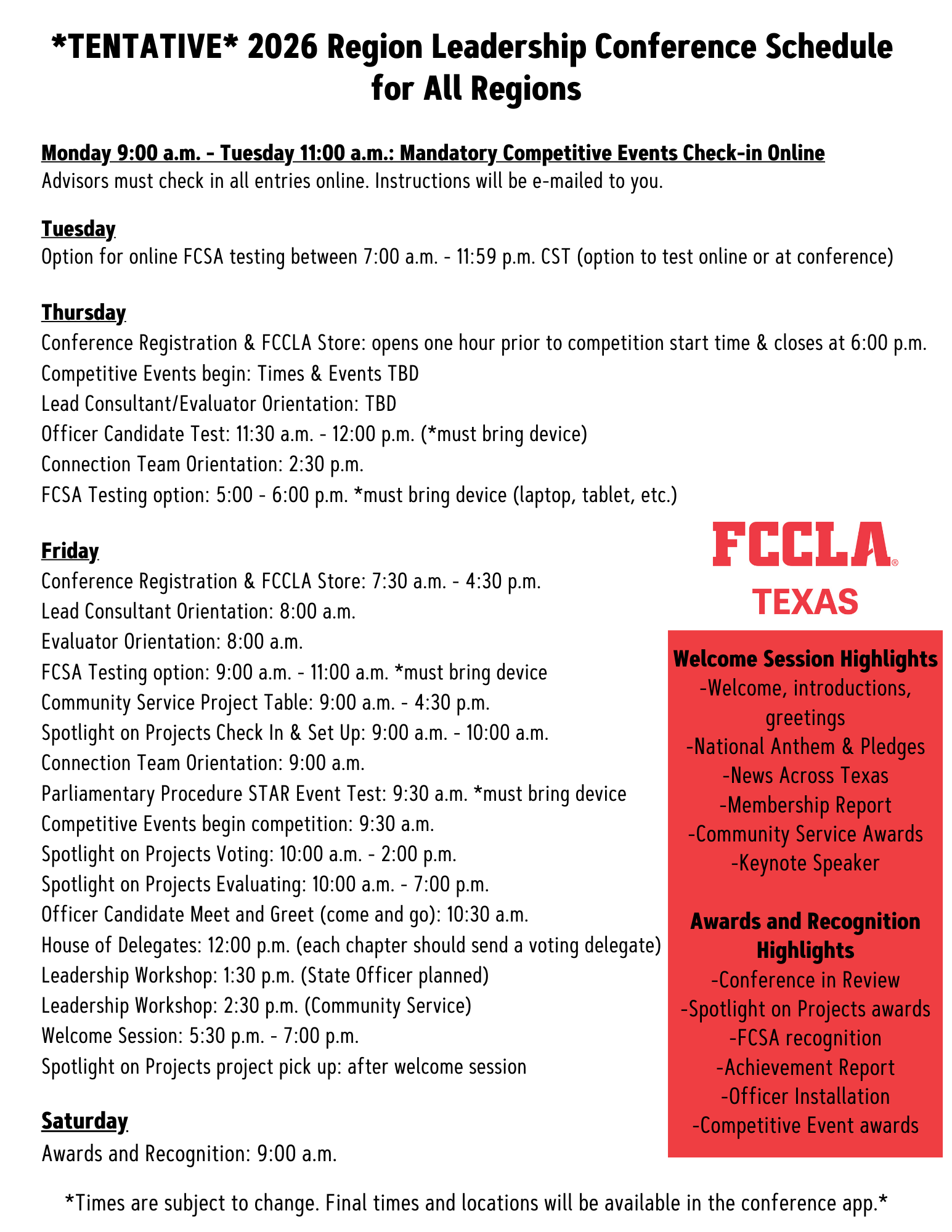 TENTATIVE 2026 Region Leadership Conference Schedule.png