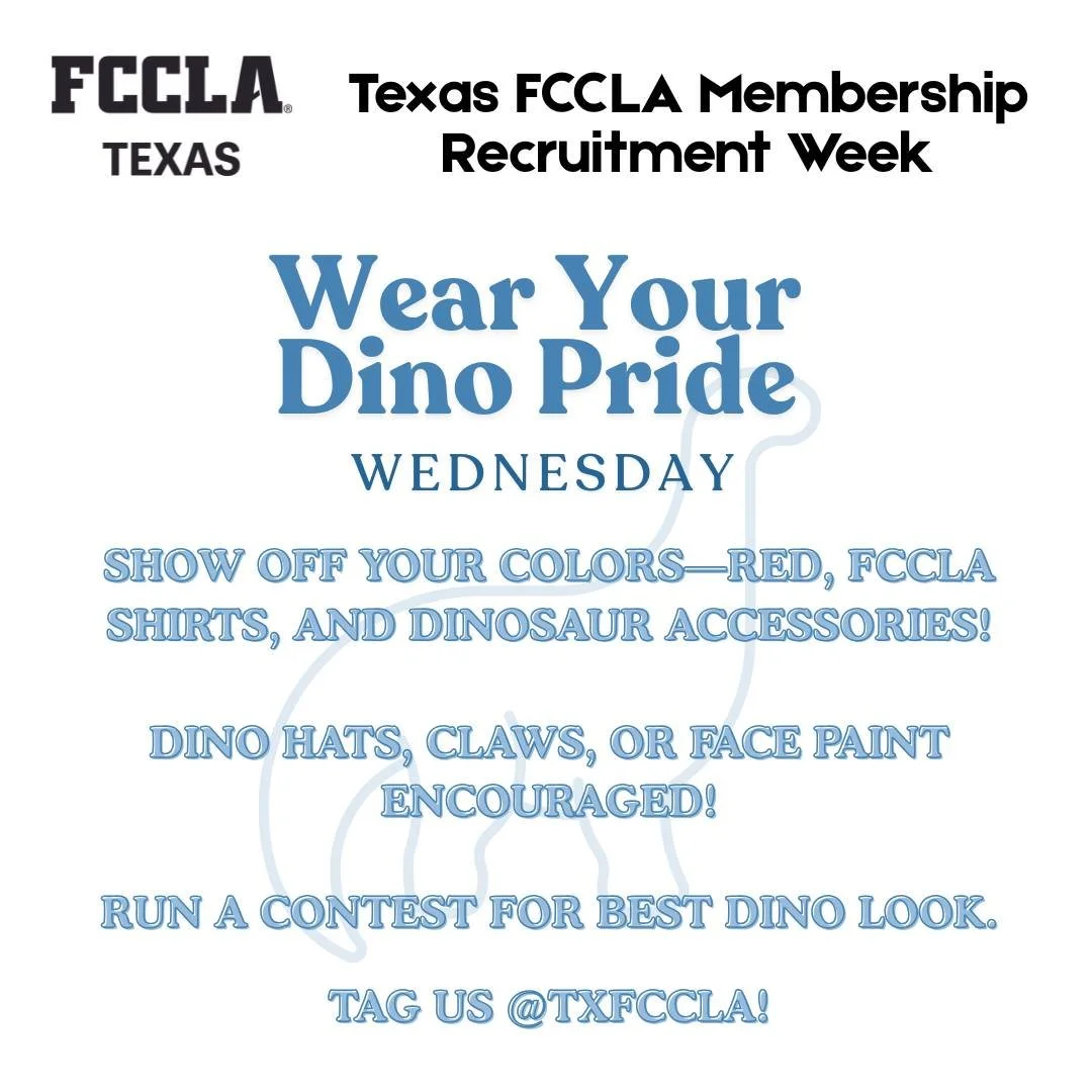Happy Wednesday! Today is day three of Texas FCCLA Membership Recruitment Week!