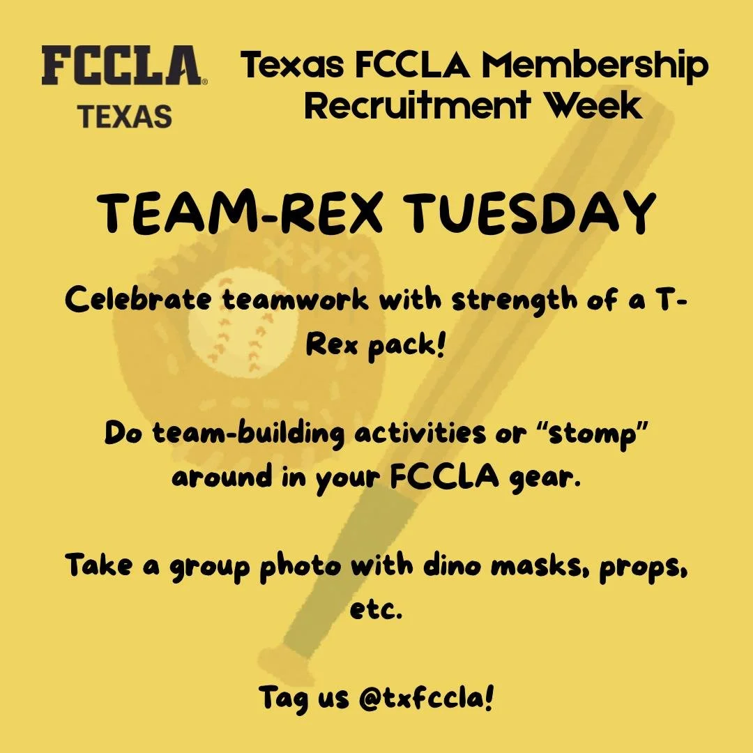 Today is day two of Texas FCCLA Membership Recruitment Week! Share your photos!