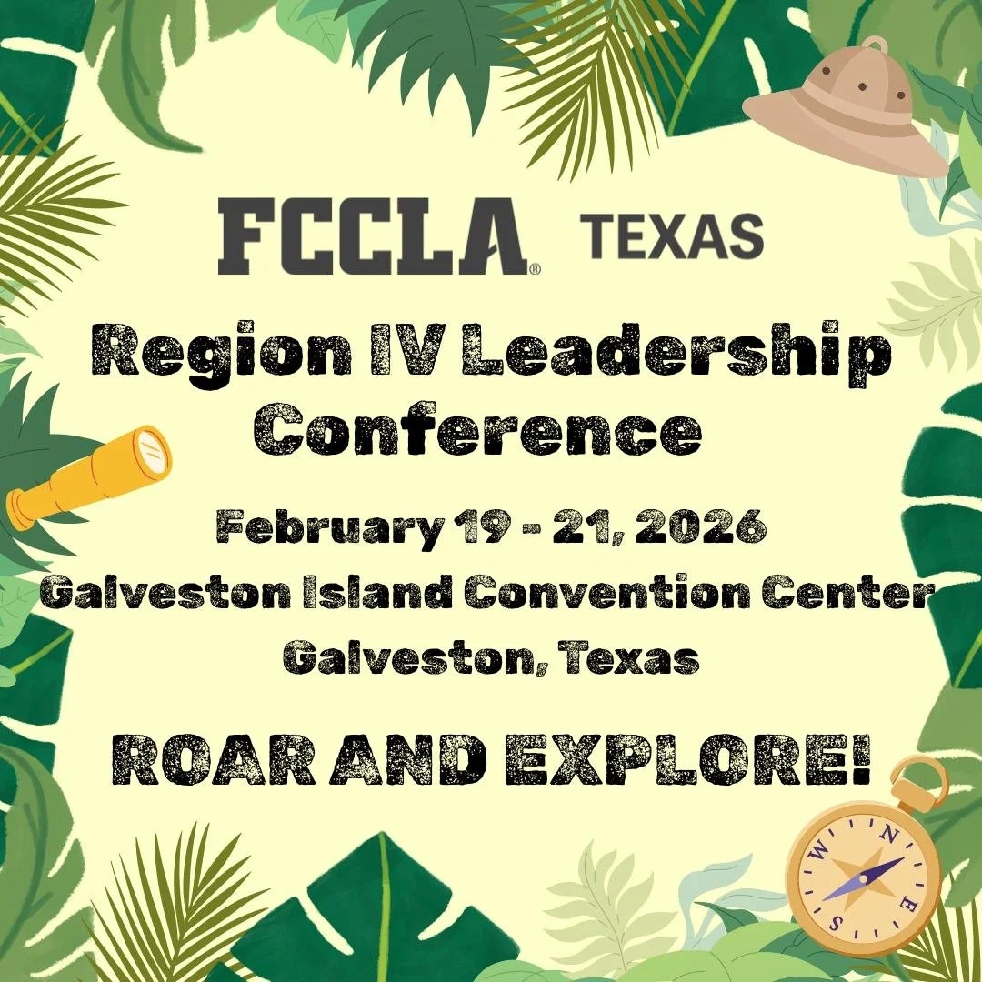 Region IV!! Today is the day for your Region Leadership Conference to start. Tag us during the whole conference as we see you Roar and Explore! #TexasFCCLA