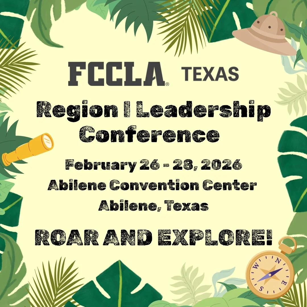 Abilene is ready for Region I to Roar and Explore. Don't forget to share your Region I adventures with us! #TexasFCCLA