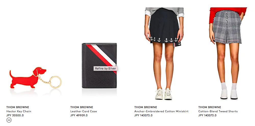 Thom Browne とバーニーズニューヨークの限定コラボ　販売開始　日本から購入可能。＄４５０以上のオーダーで関税、送料無料！