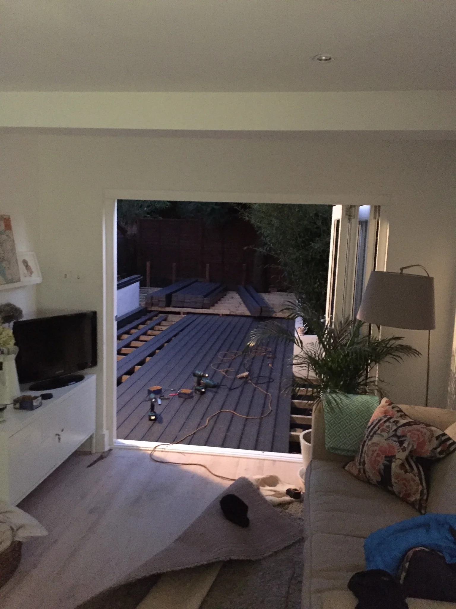 IN PROGRESS - LAYING THE COMPOSITE DECKING