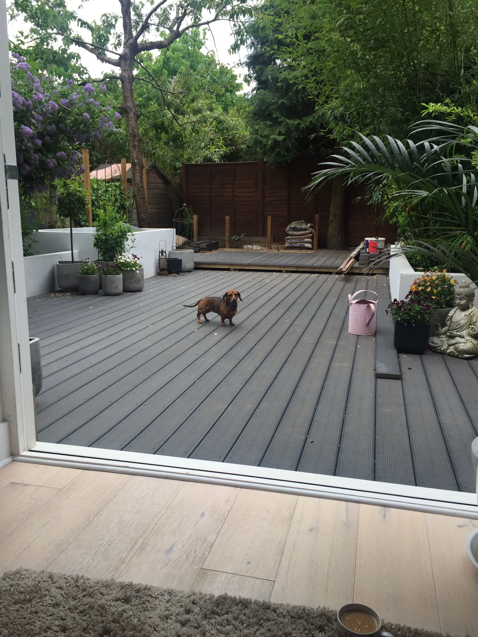 IN PROGRESS - LAYING THE COMPOSITE DECKING