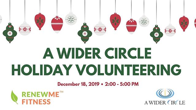 Join us TOMORROW in Silver Spring in helping volunteer with A Wider Circle!! All the details are over on our Facebook event page - go check it out!! www.facebook.com/renewmefitness