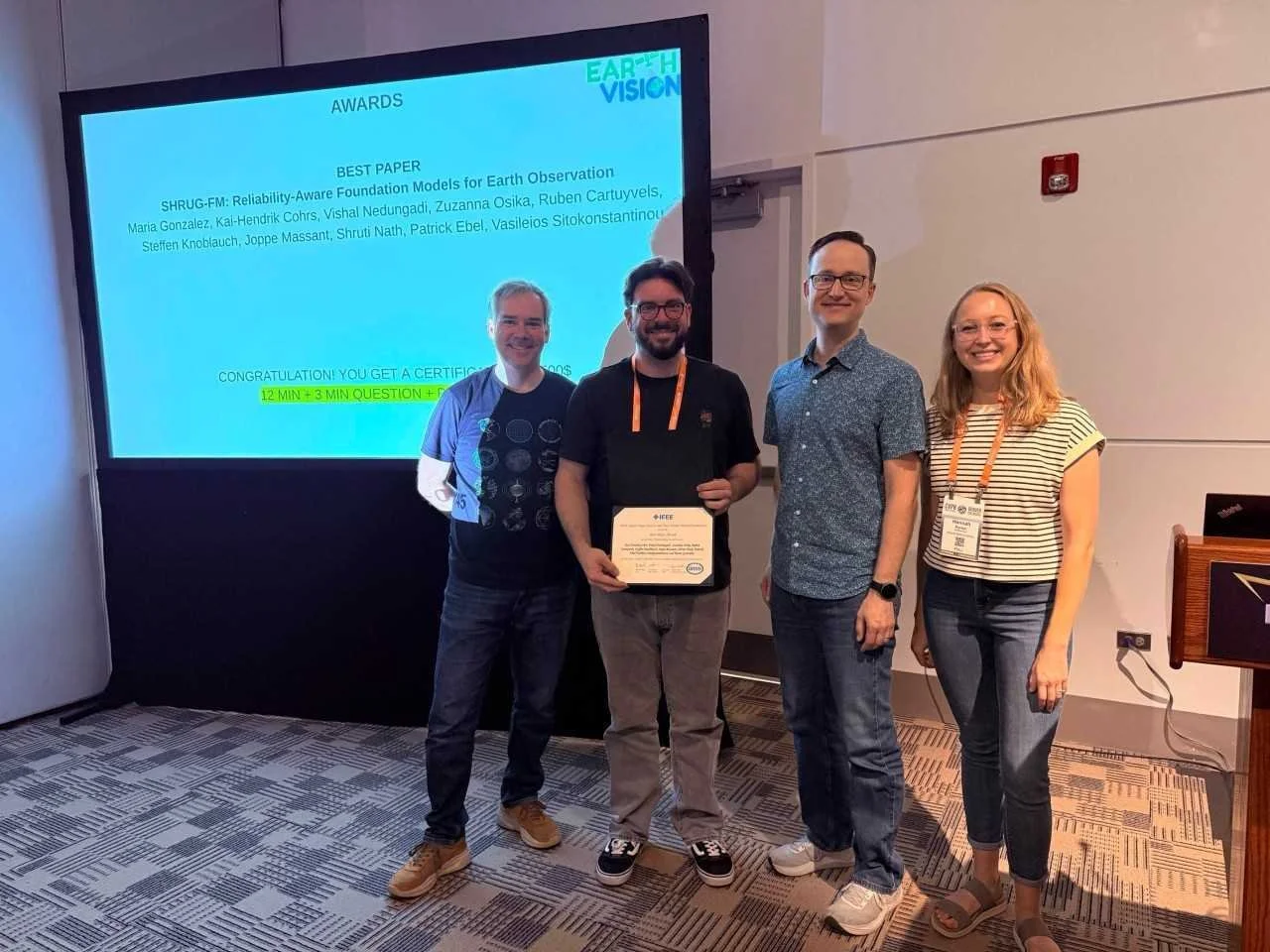 SHRUG-FM wins ‘Best Paper Award’ at the EarthVision 2026 workshop