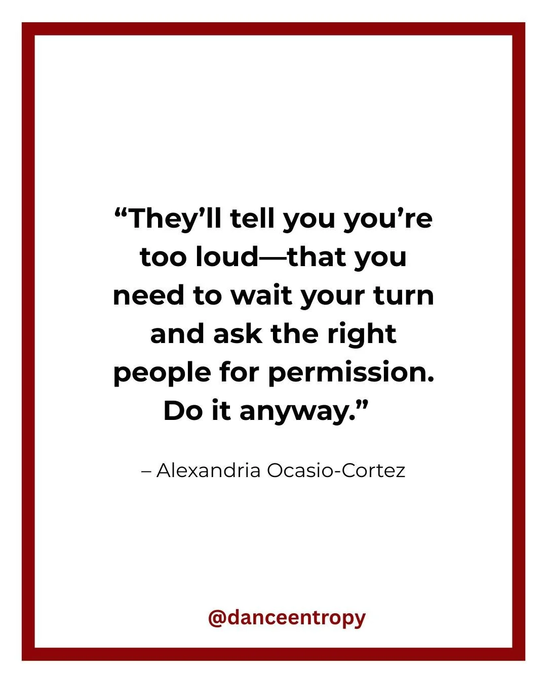 Celebrating Women's History Month with a quote from Congresswoman Ocasio-Cortez, who represents our neighbors in Astoria, Jackson Heights and the Bronx!