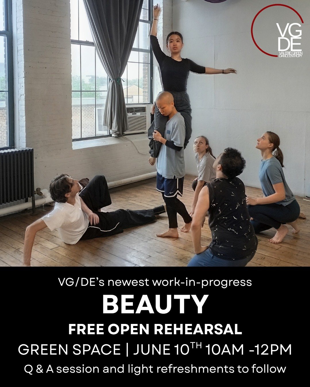 Join us Wednesday, June 10th for a look at our newest work-in-progress, Beauty. 

Beauty is often understood as something to be shaped, perfected, or consumed.

This dance asks a different question: what does beauty look like when the body is no long