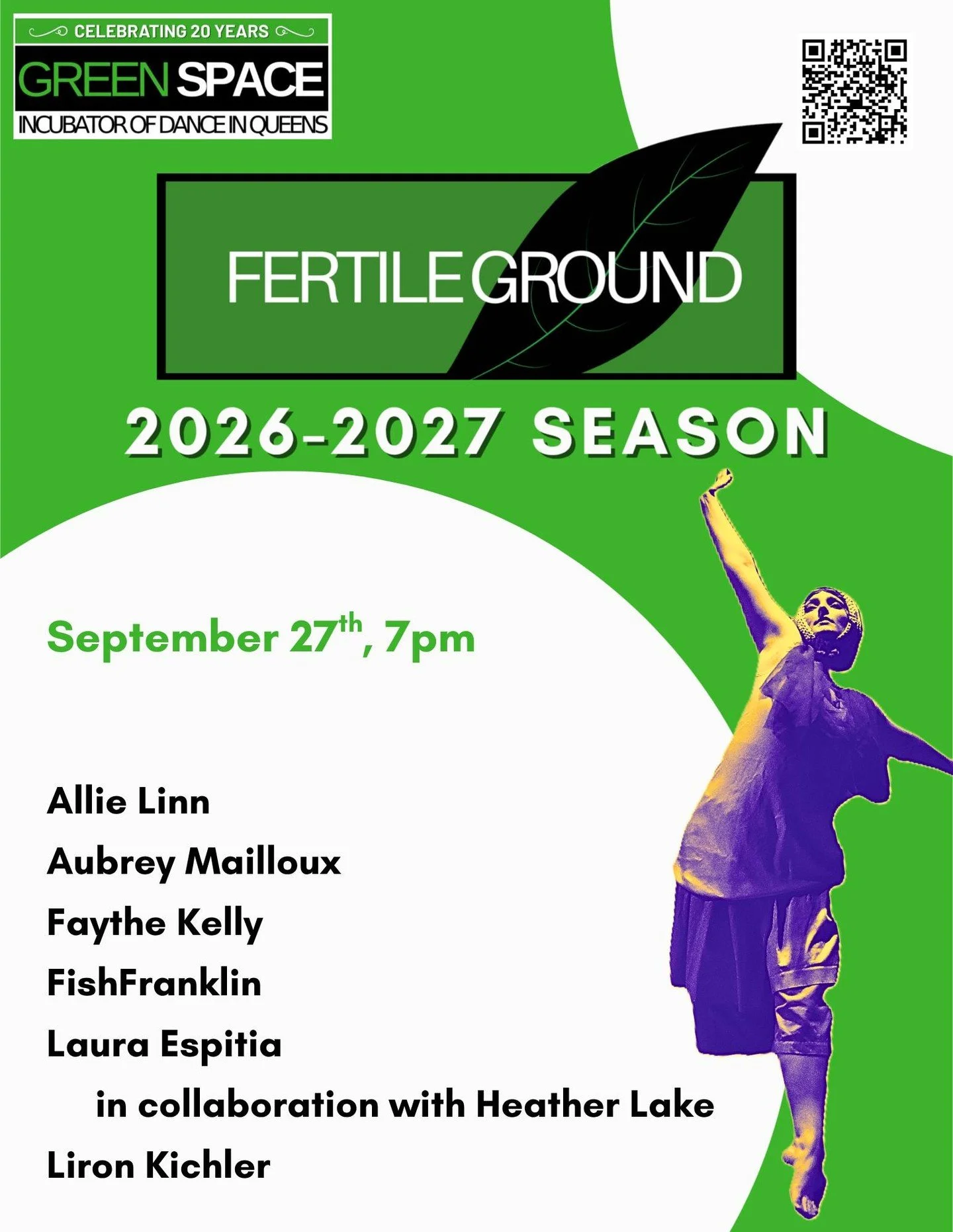 Welcome to our 2026-2027 Season of Fertile Ground! Join us in kicking off our season on September 27th at 7pm.

Works by:
Allie Linn
Aubrey Mailloux
Faythe Kelly
FishFranklin
Laura Espitia in collaboration with Heather Lake
Liron Kichler

Fertile Gro