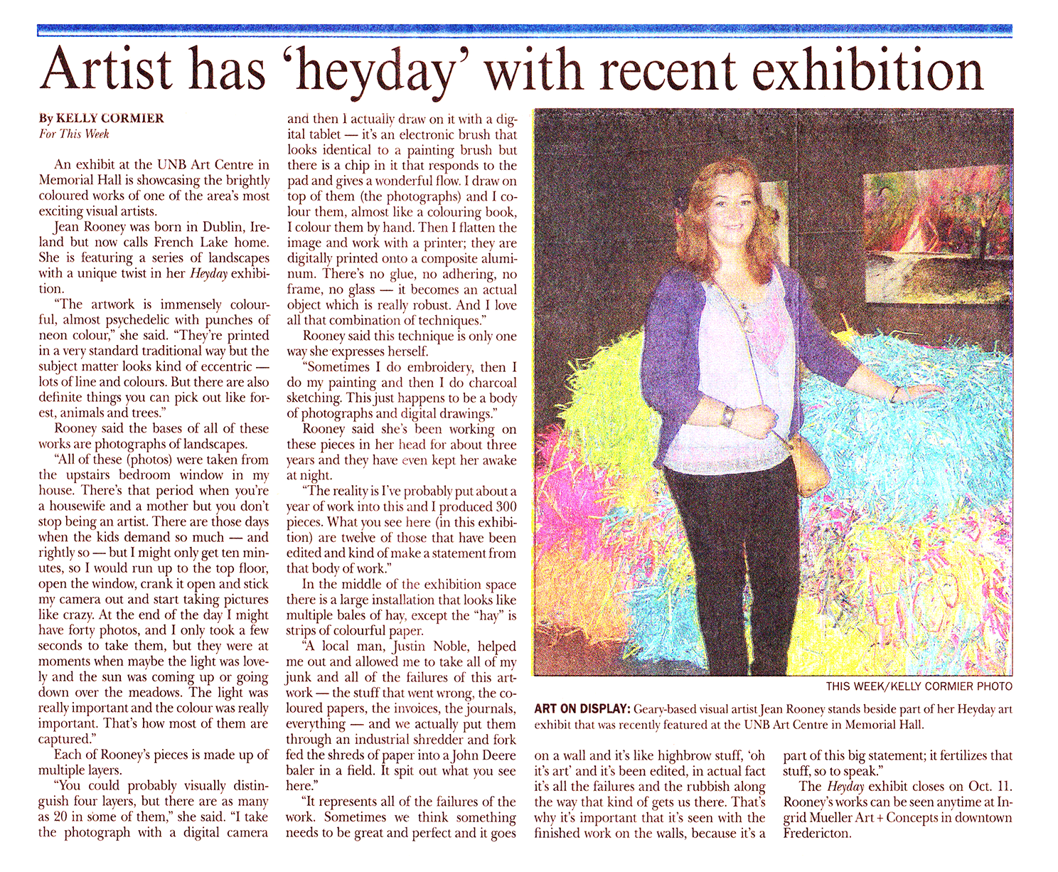 Heyday exhibition article Jean Rooney 2013