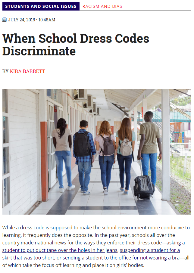 When School Dress Codes Discriminate — DenverGoTopless