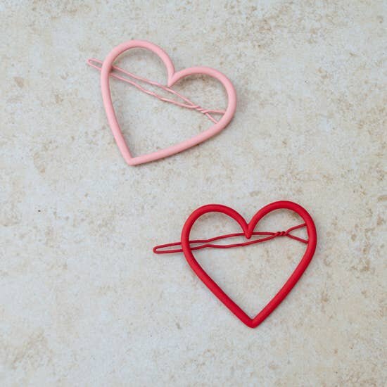 3D Printable Two Hearts Hair Clip by Maria and Mark