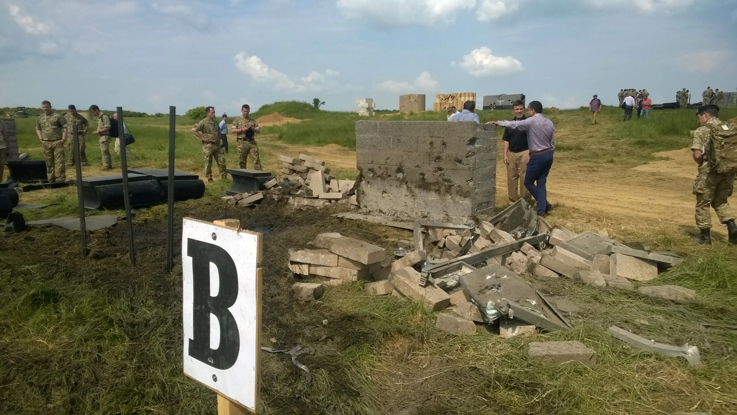 ProtectiFlex is the only wall left standing with minor damage to the face of the wall but no spalling.