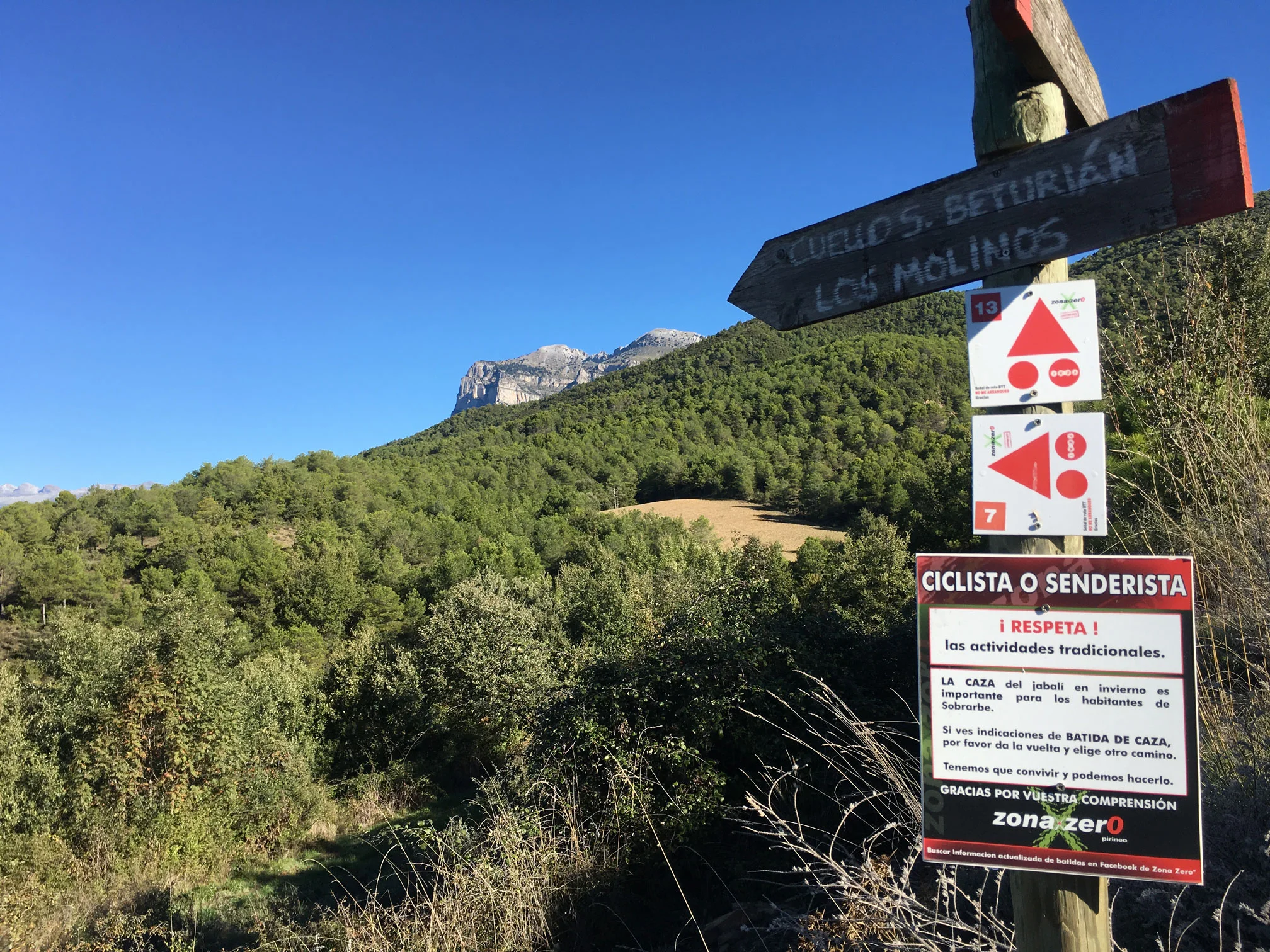 You will find the Respita signs every where on the trails and the are in English as well.