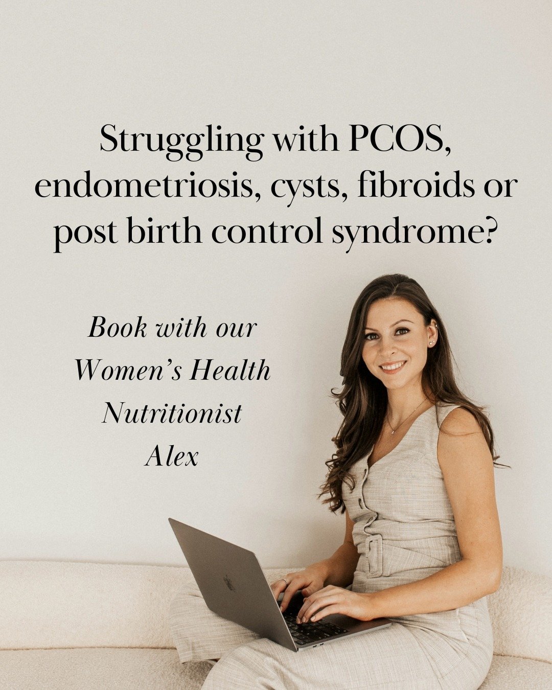 Struggling with your hormones? 😩⁠
⁠
🙋&zwj;♀️ Alex is a Certified Women's Health Nutritionist who can help you with:⁠
- PCOS⁠
- Endometriosis⁠
- Cysts⁠
- Fibroids⁠
- Post birth control syndrome⁠
- Natural birth control options⁠
- Painful periods⁠
- 