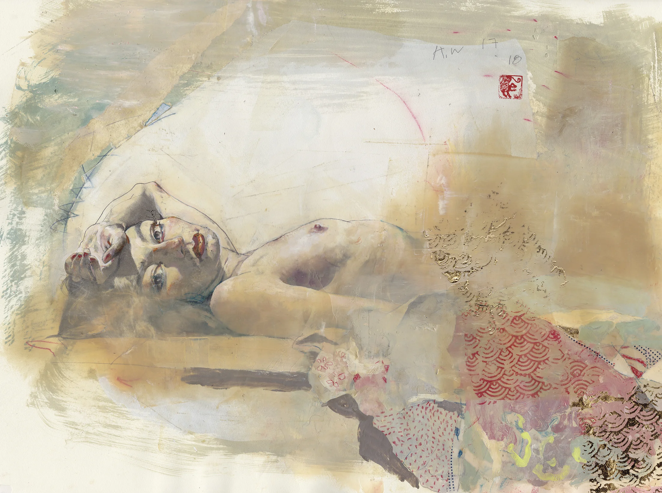 REPOSE WITH GOLD & RED