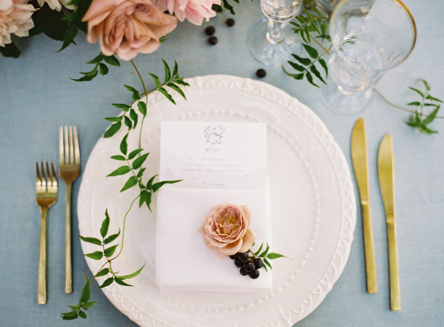 Wedding Place Setting with Rose