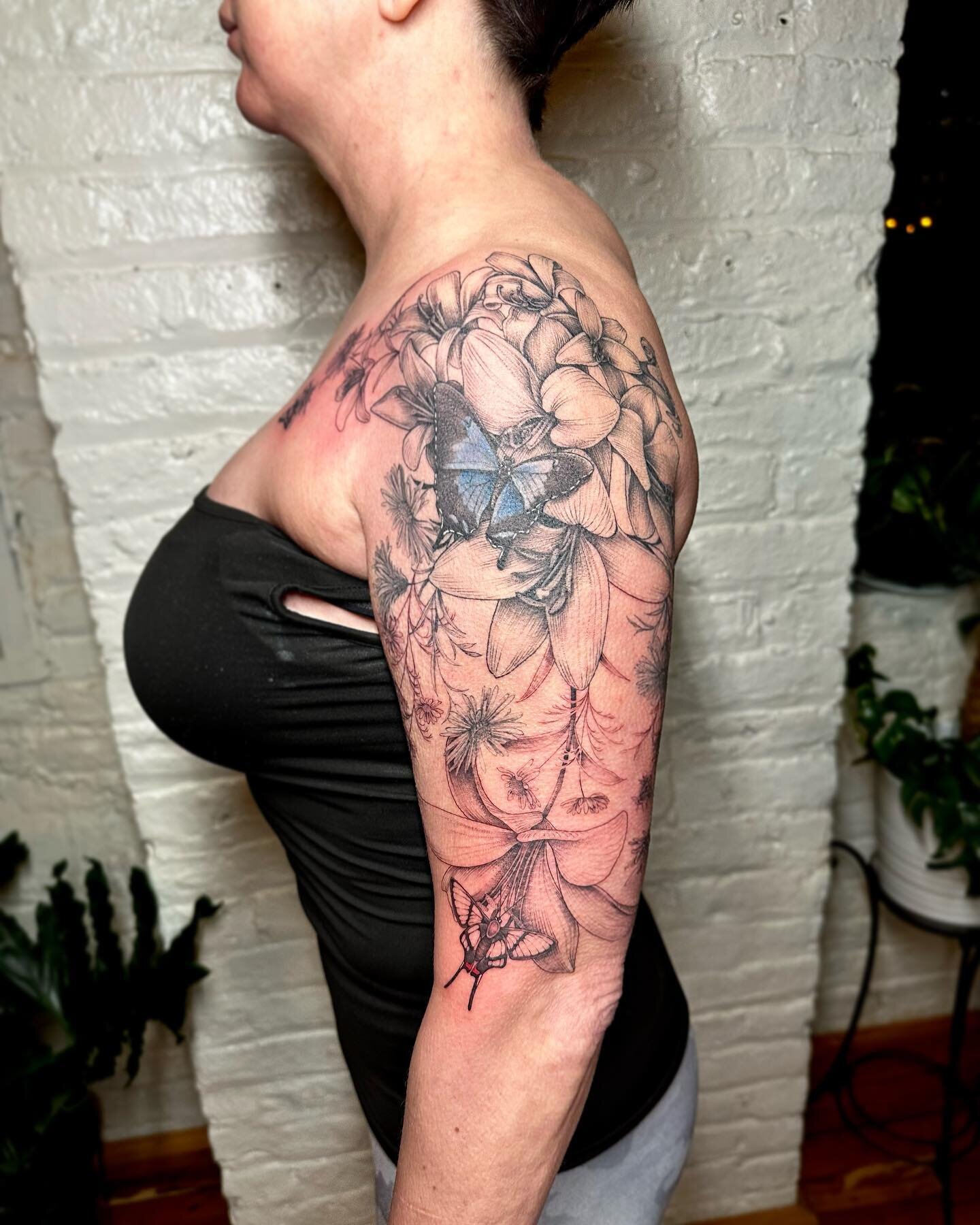 Still shots of this half sleeve. Various lilies, camomile, and aster. 
🌿🌿🌿
Visit my profile to see the process video. 
🌿🌿🌿
&hellip;
&hellip;
&hellip;
&hellip;
&hellip;
&hellip;
#halfsleevetattoo #floraltattoo #lilytattoo #butterflytattoo #black