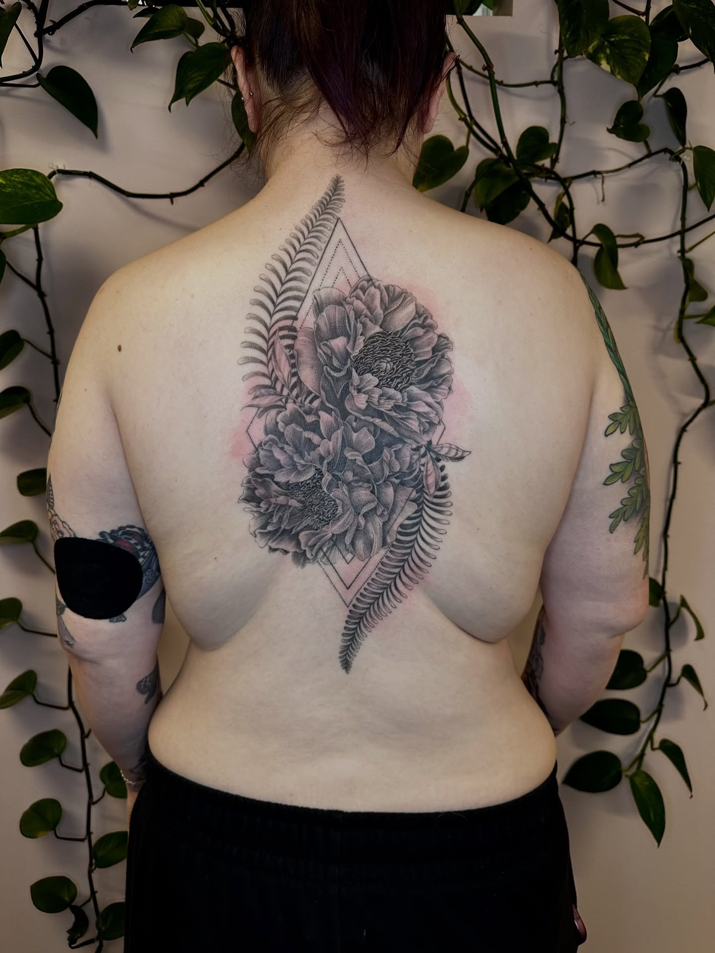 Did you know peonies can be evergreen?

Itoh peonies are one of my favorite flowers. They&rsquo;re a hybrid between tree peonies and bush peonies, and they stay evergreen with foliage year-round.

I absolutely love how this back piece came out. Thank