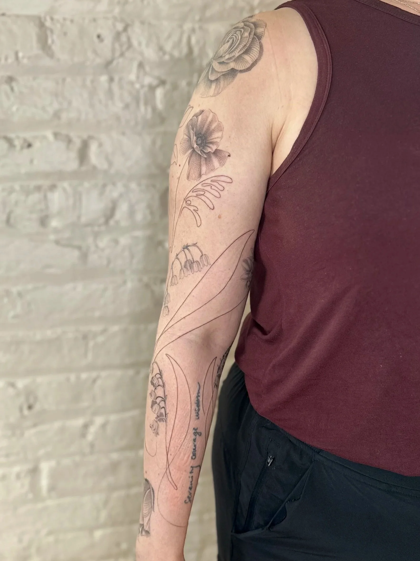 Fine Line Birth Flowers