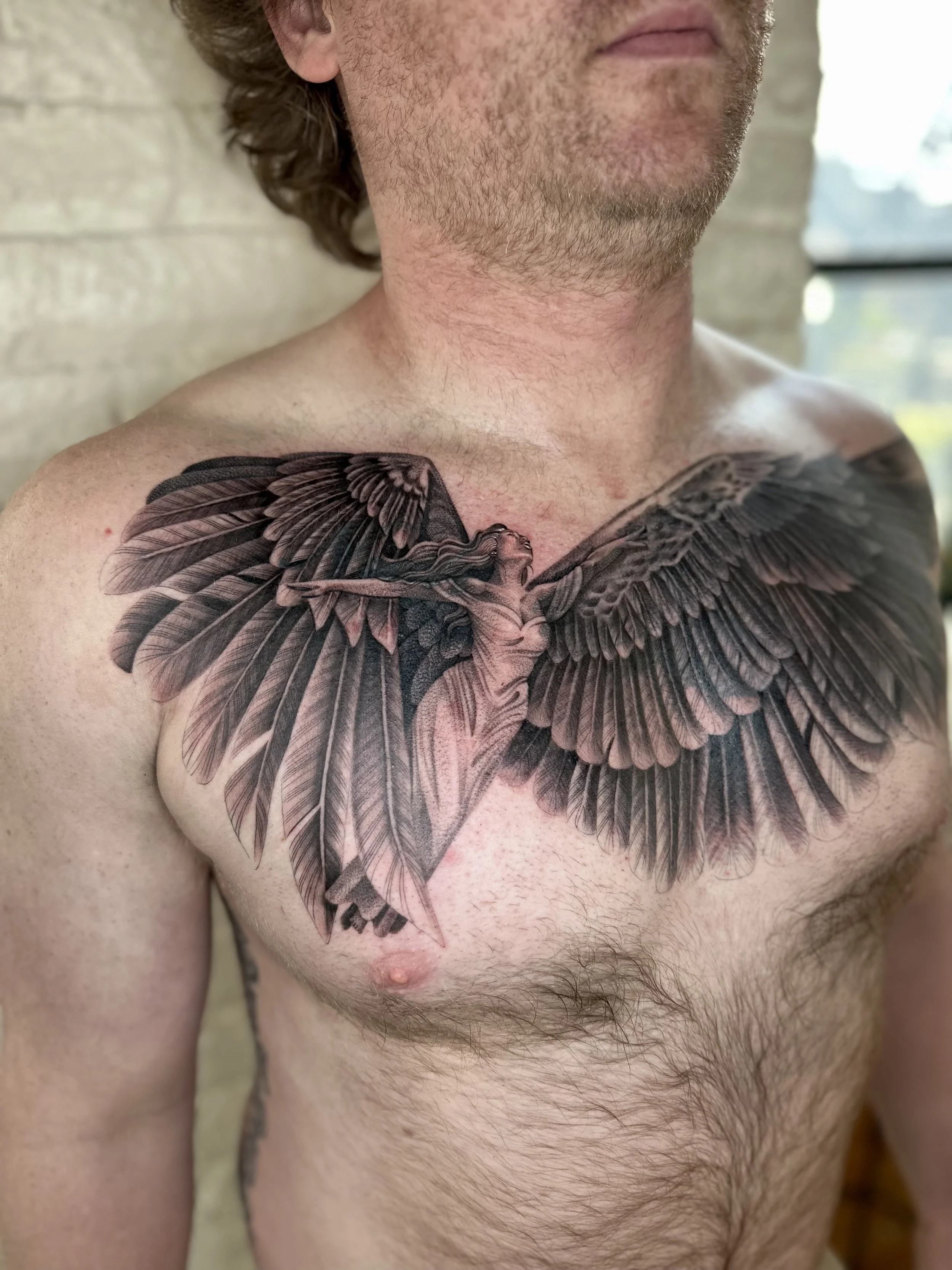 Full Chest Angel Tattoo Cover-Up | Emily May Fong