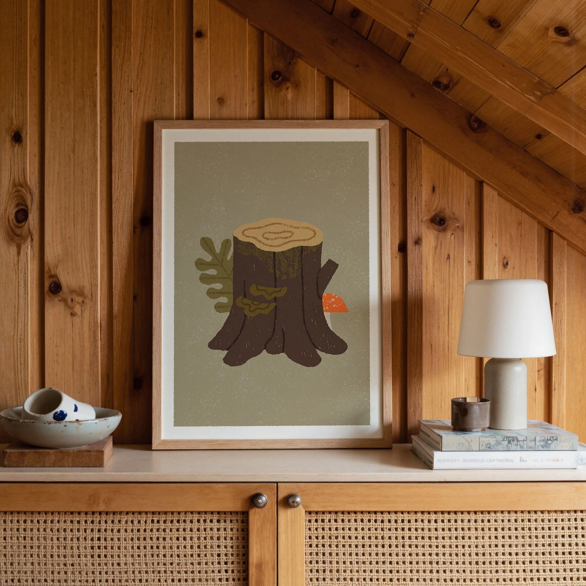 Woodland Stump Art Print