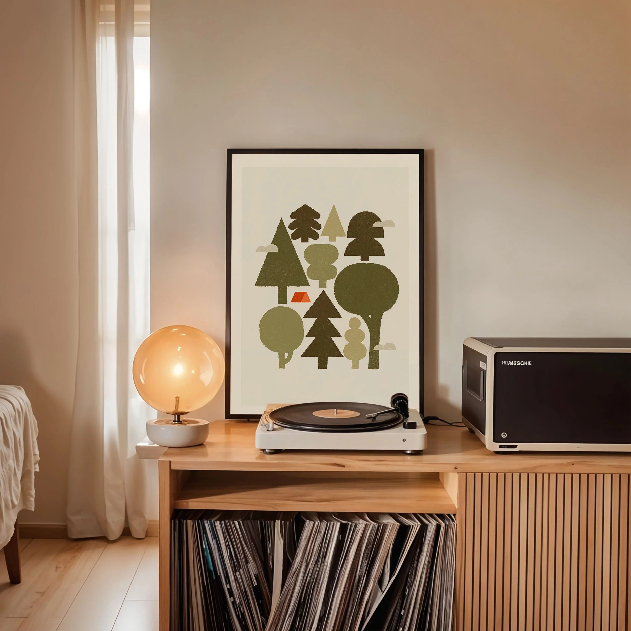 moody pine forest wall art print