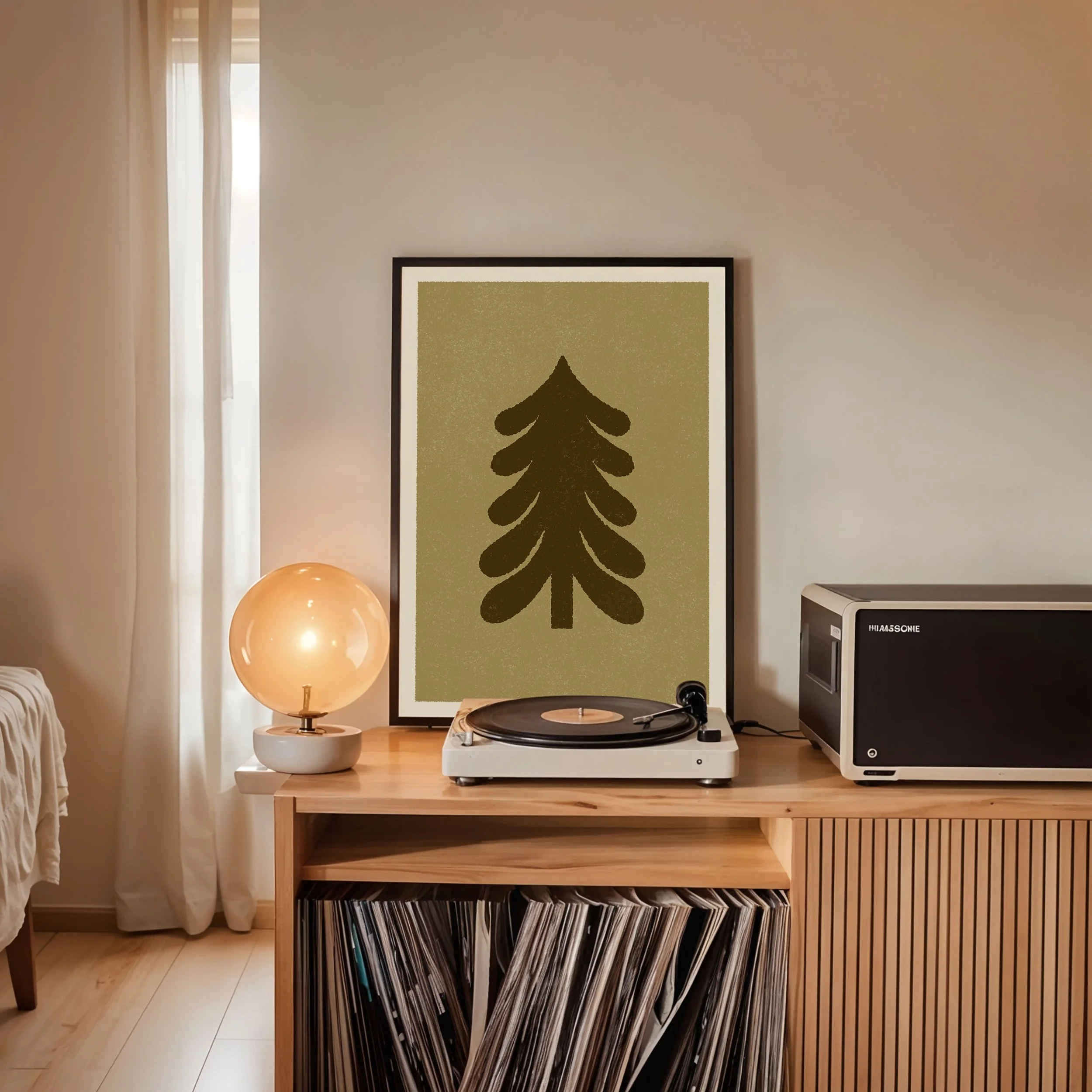 Cozy living room lighting with warm lamps and soft ambient glow