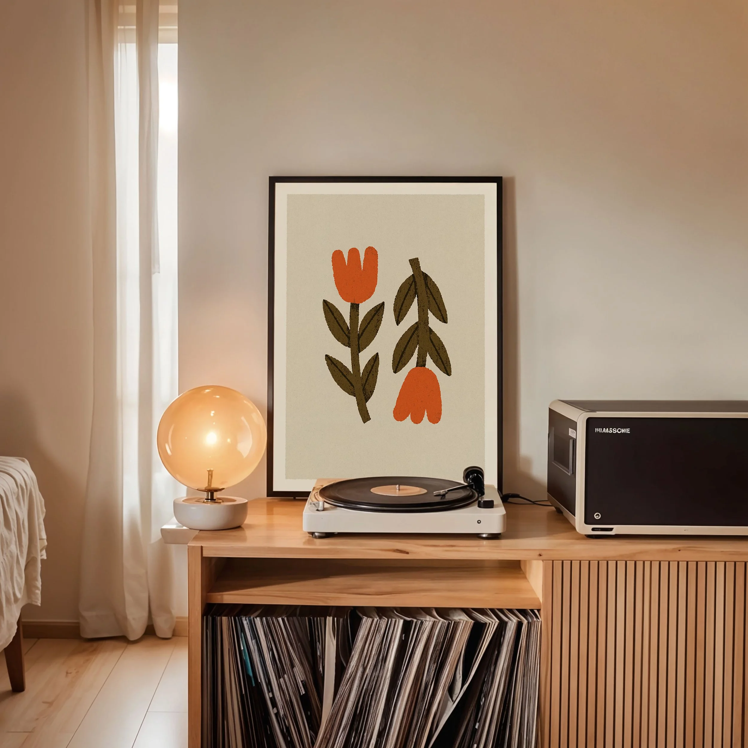 wildflower-minimal-flower-wall-art-print-record-player-cozy-room.jpg