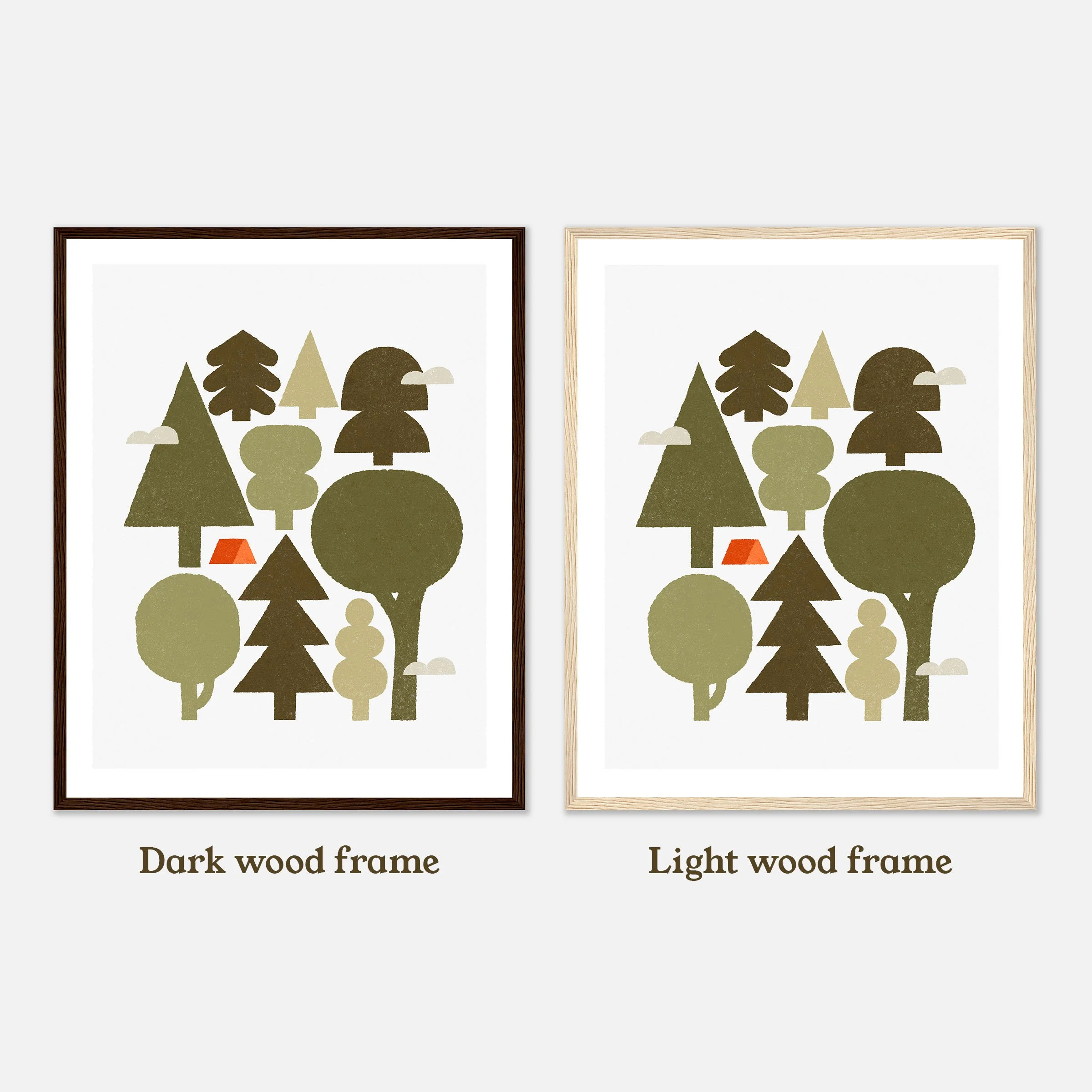 Camping in the Forest - Modern Nature Art Print