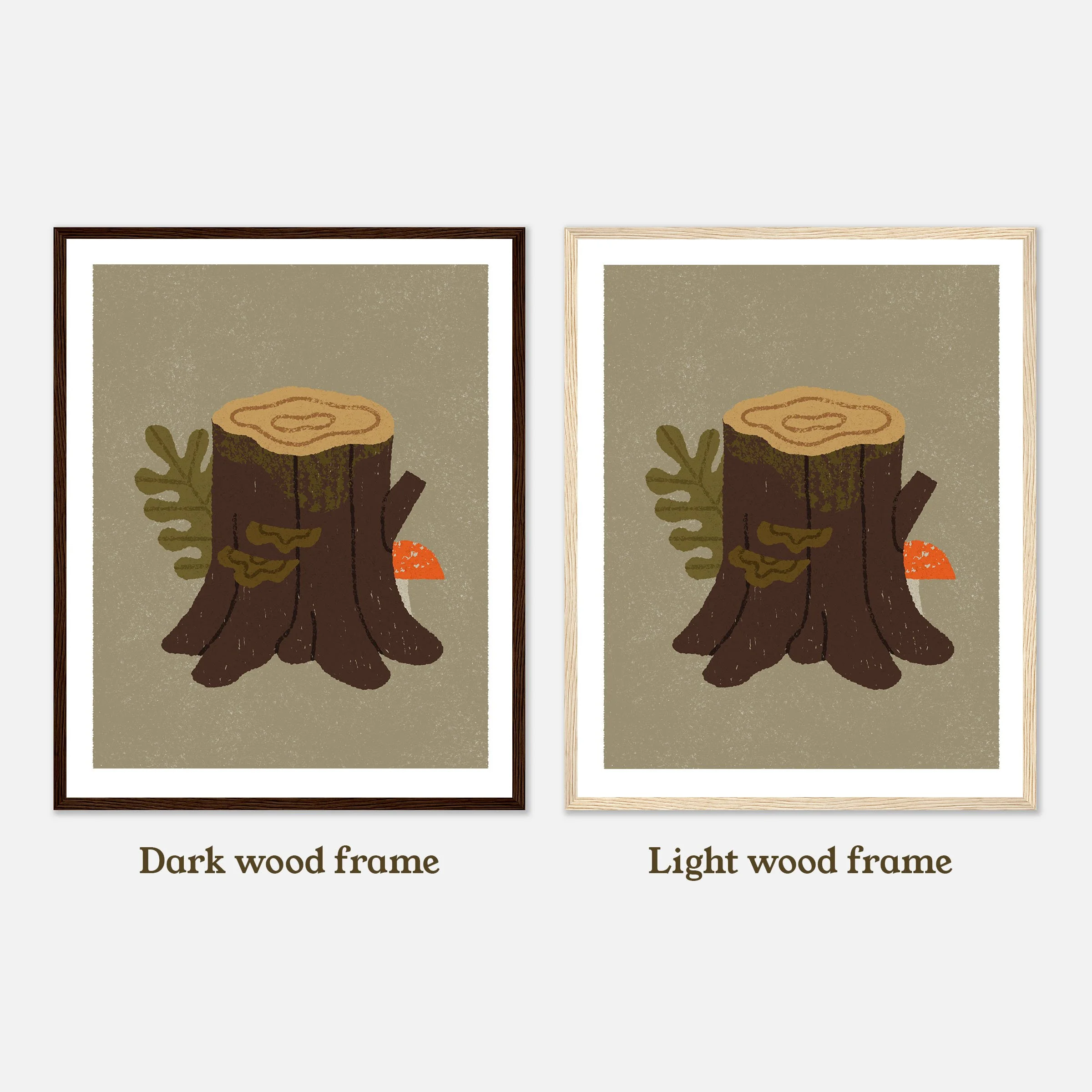 Woodland Stump Art Print