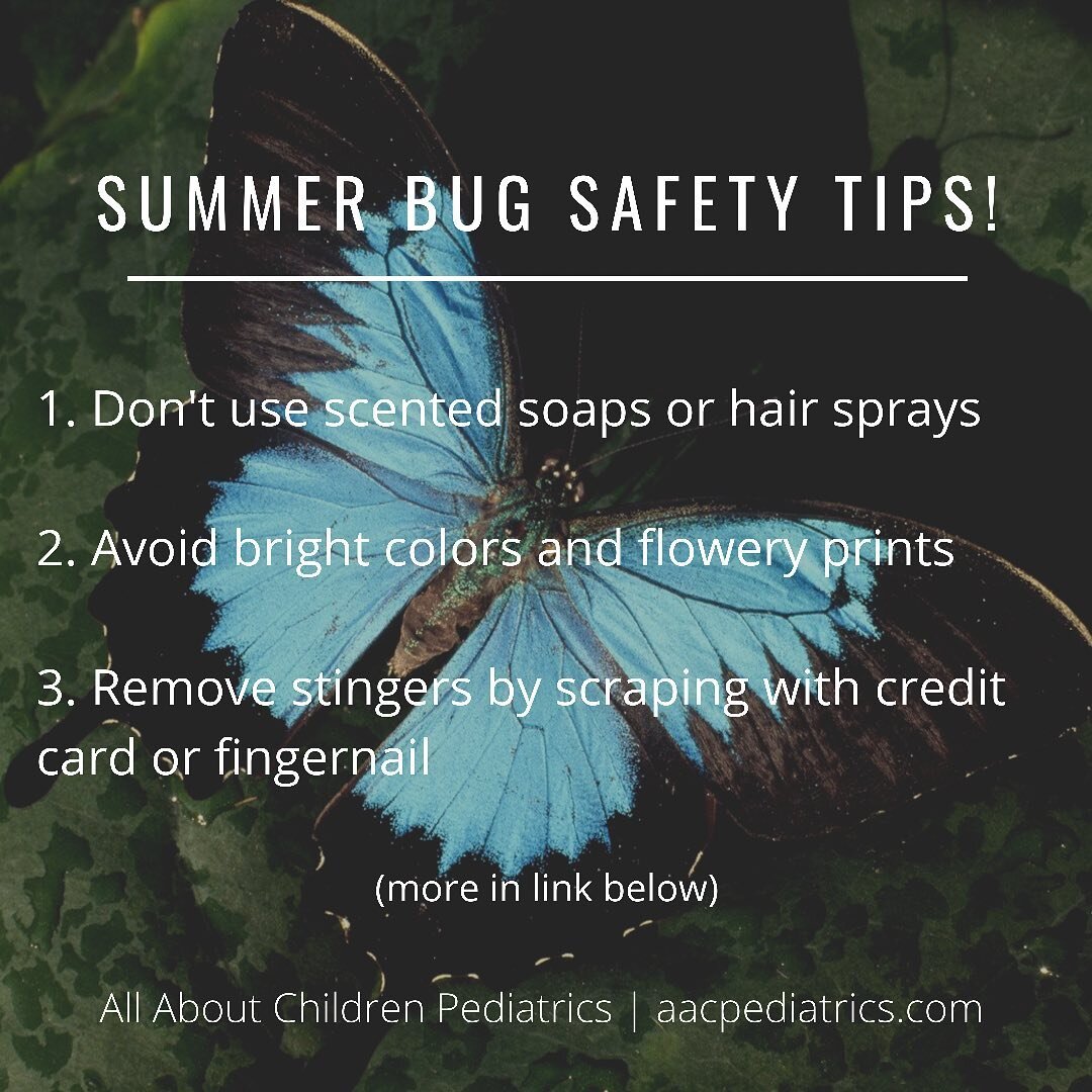 🐞🐛🪳 Summer means bugs, but you can still play it safe! Tips provided by the American Academy of Pediatrics. Link in bio.