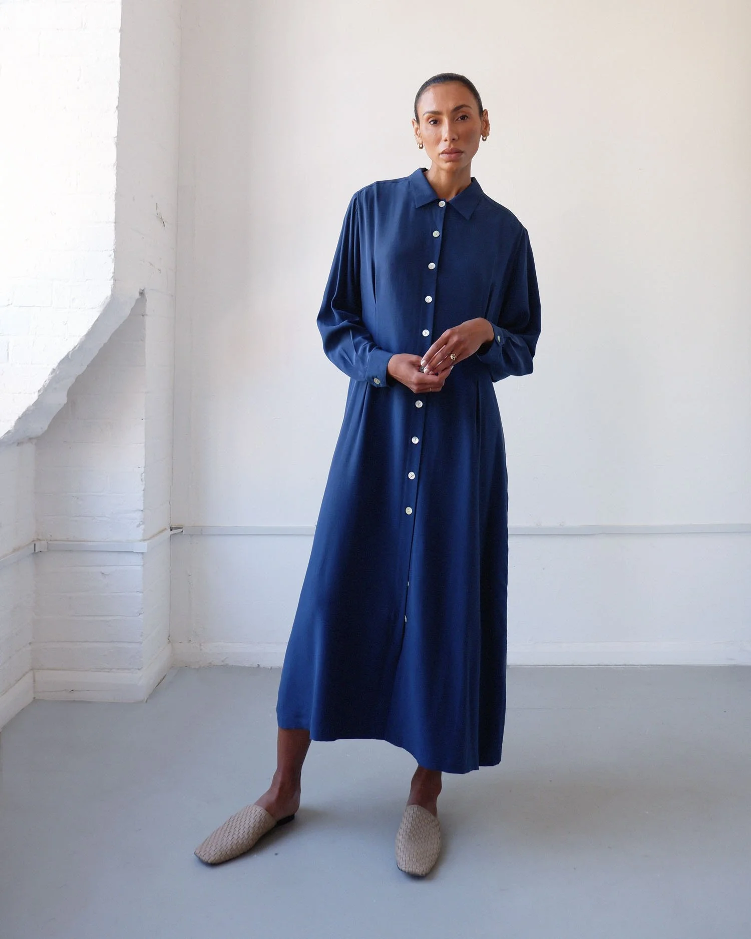 laura ashley shirt dress VTG Laura Ashley Charcoal Pencil Shirt Dress 8