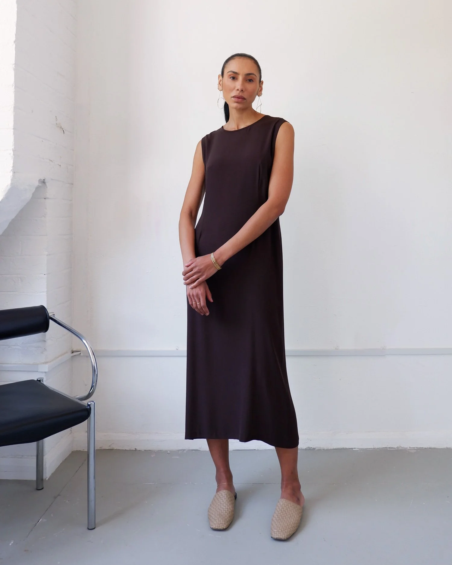 knee length dresses for ladies LINEN DRESS main image 1