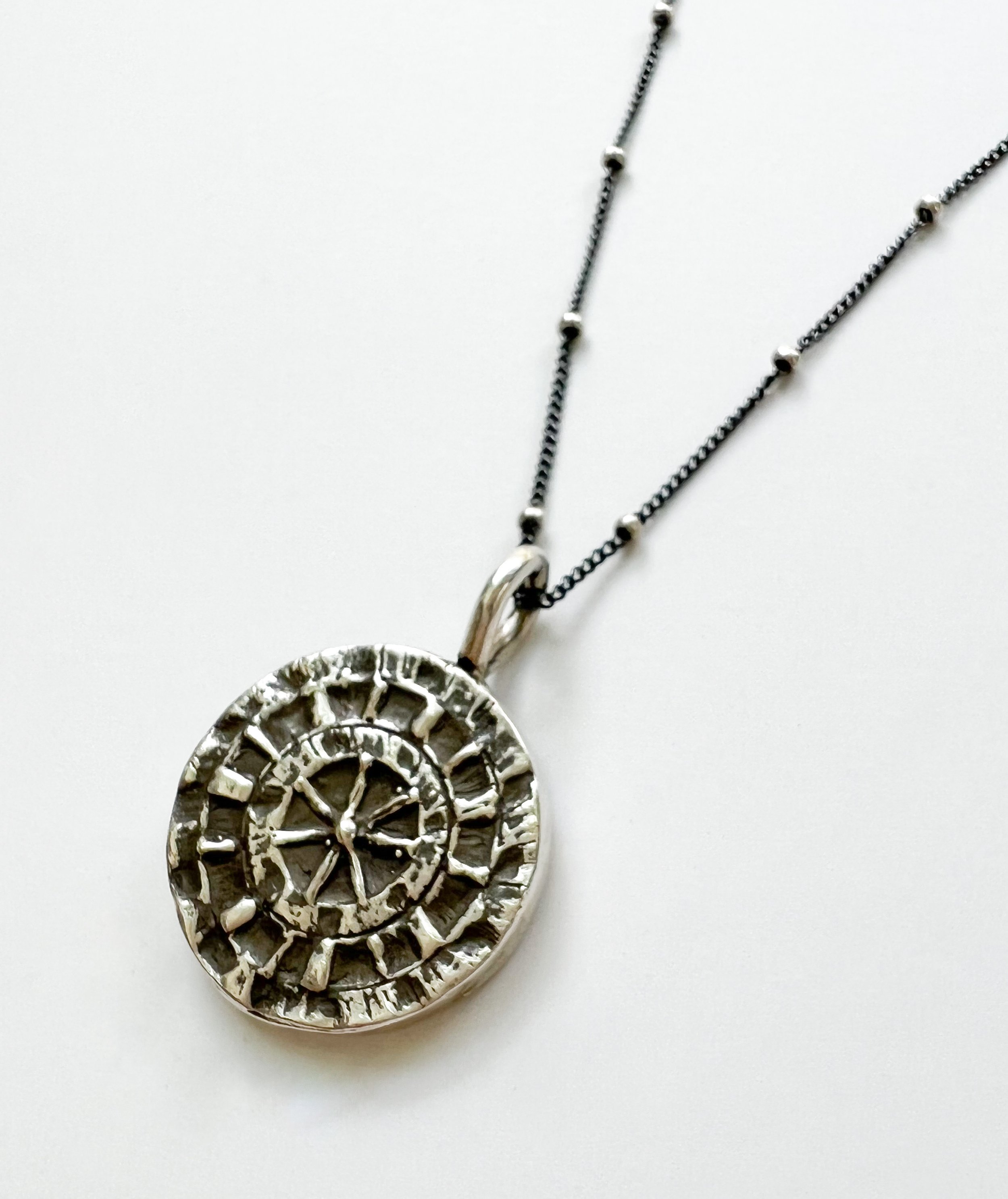 "Opposites Attract" Medallion Necklace - Sterling Silver
