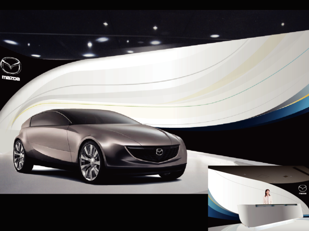 1. Mazda Motors Auto Show, Stage Backdrop Design