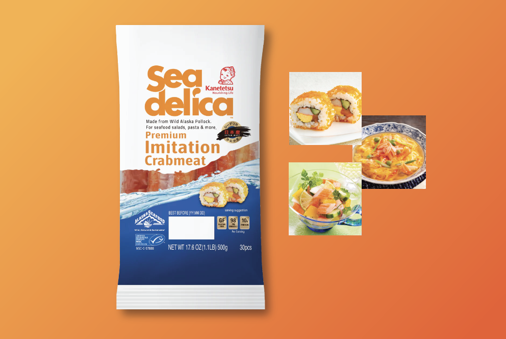   Sea-delica Premium Imitation Crabmeat, a new packaging design for the US market  