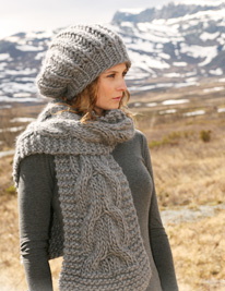 Slouch Hat & Cabled Scarf