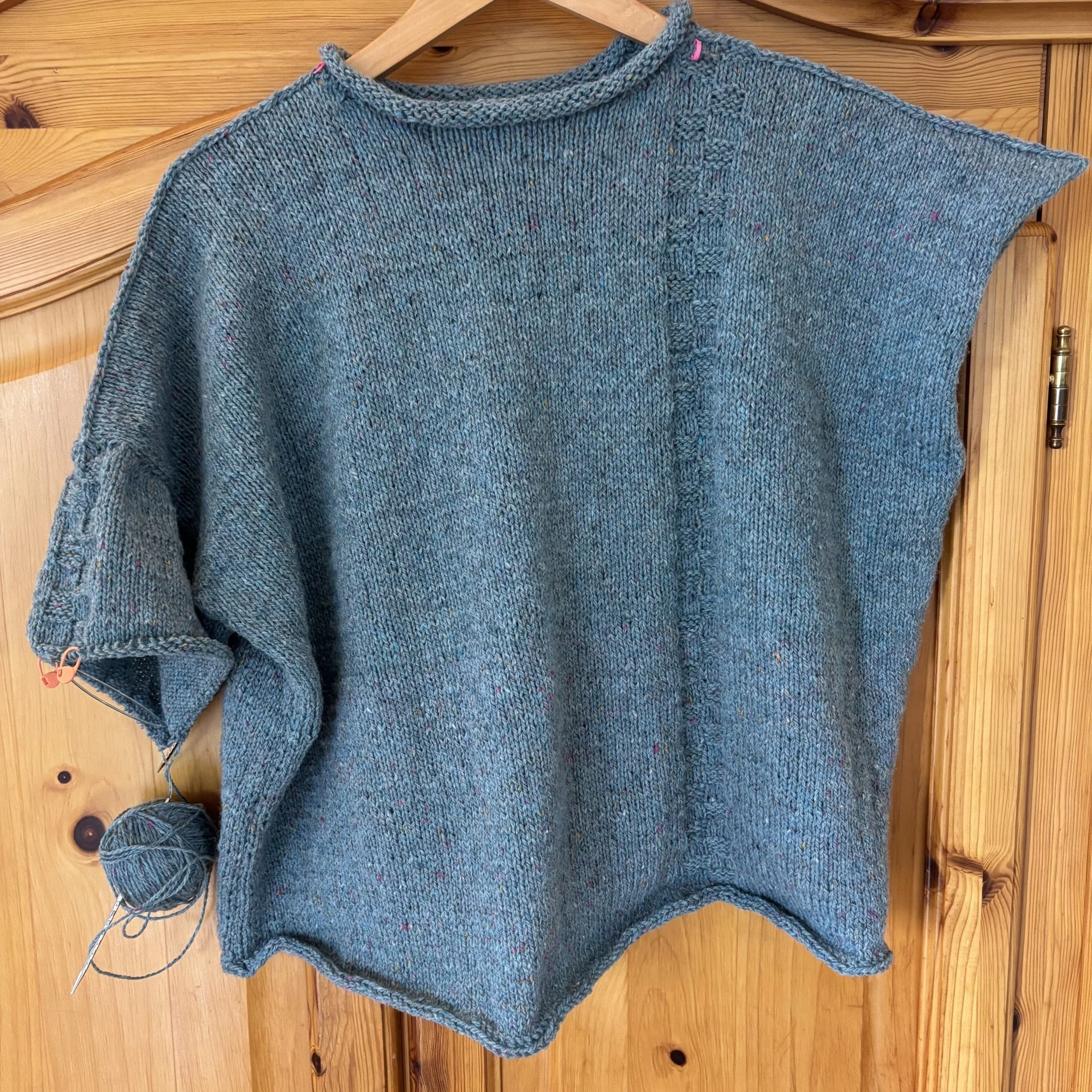 Simple Panel Sweater in Reverse Stockinette