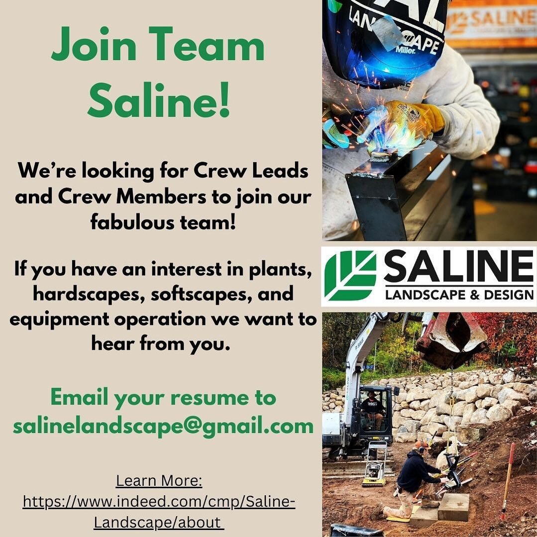 Still 3 solid months left in our landscaping season. Potential for year round work! Join our team!
