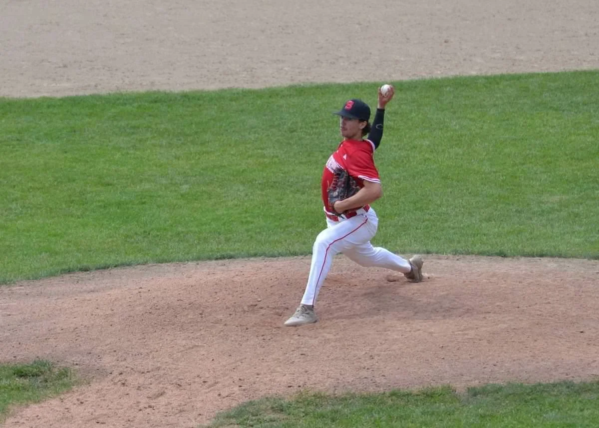 Infinite Capacity client pitching during the Maine High School State Championship game.