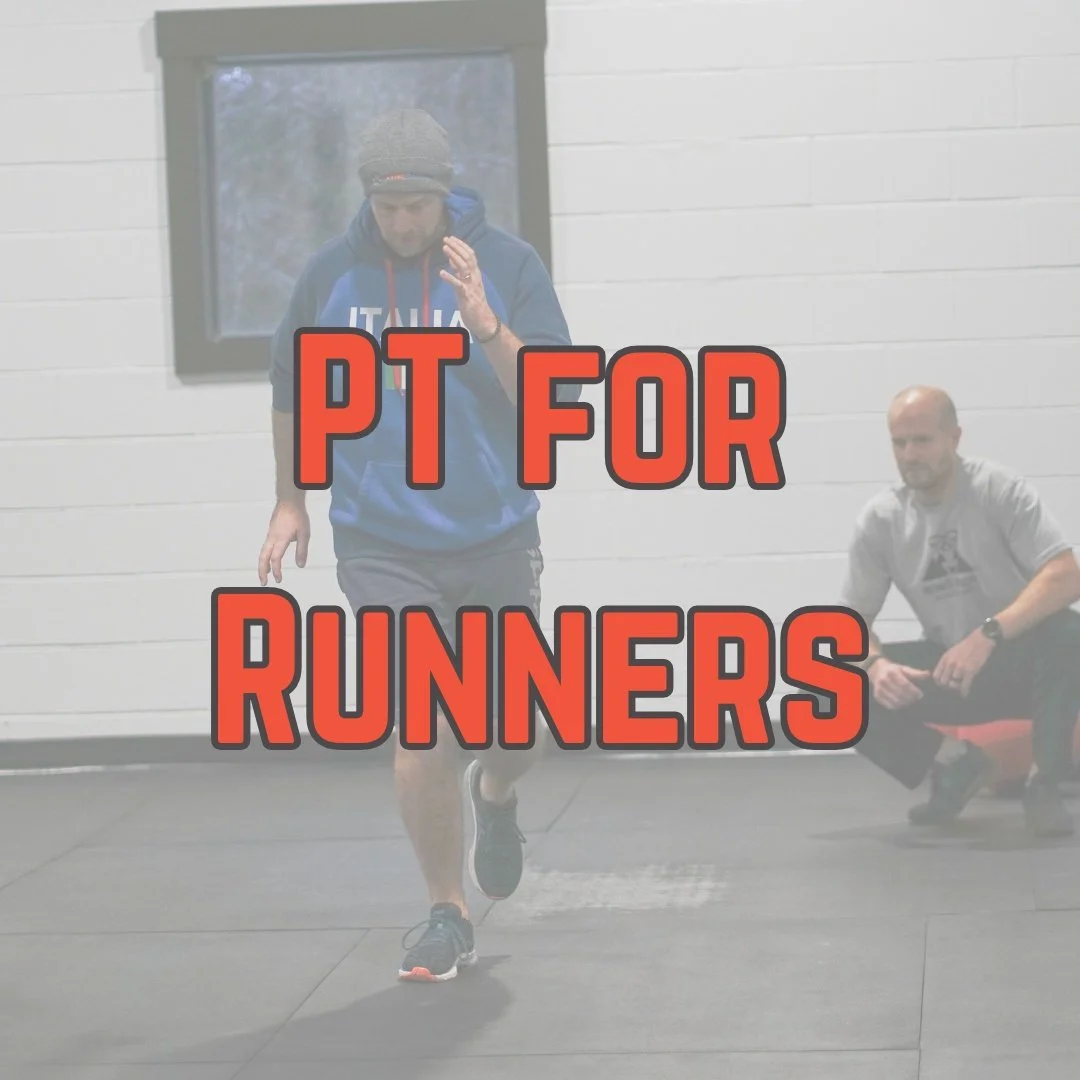 A running physical therapist watching a runner do drills for running