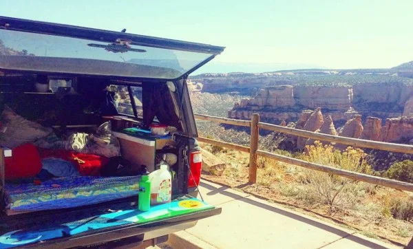 Camping near a trail head in the Colorado National Monument