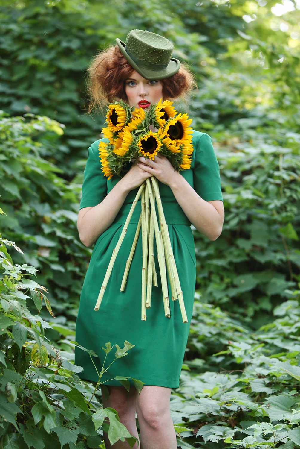 model-with-sunflowers-green-dress-fashion-photographer-cleveland.jpg