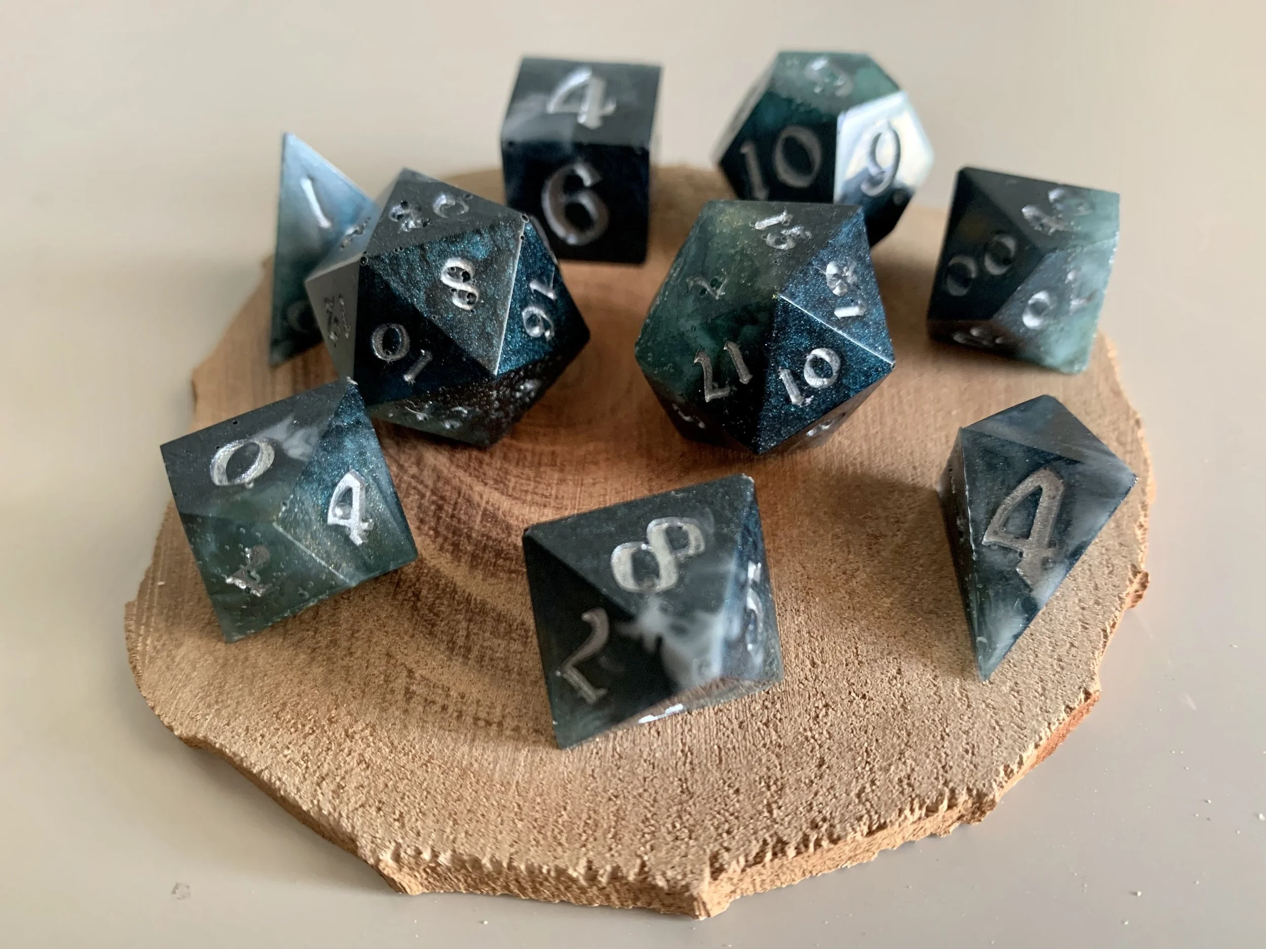 Ocean Deep - first dice set I made