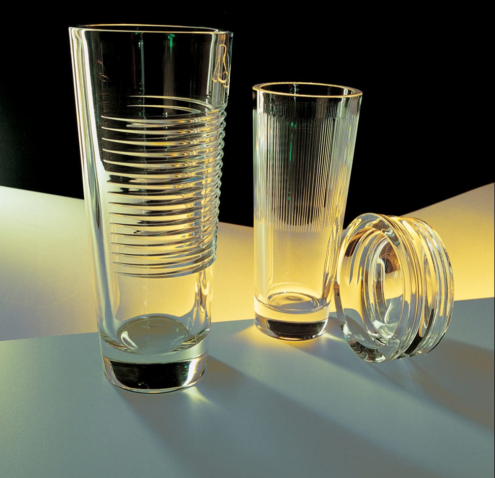 Mikasa, Dining, Mikasa Jazz By Artist Johanna Grawunder Martini Glass  Clear Cut Bowl Signed