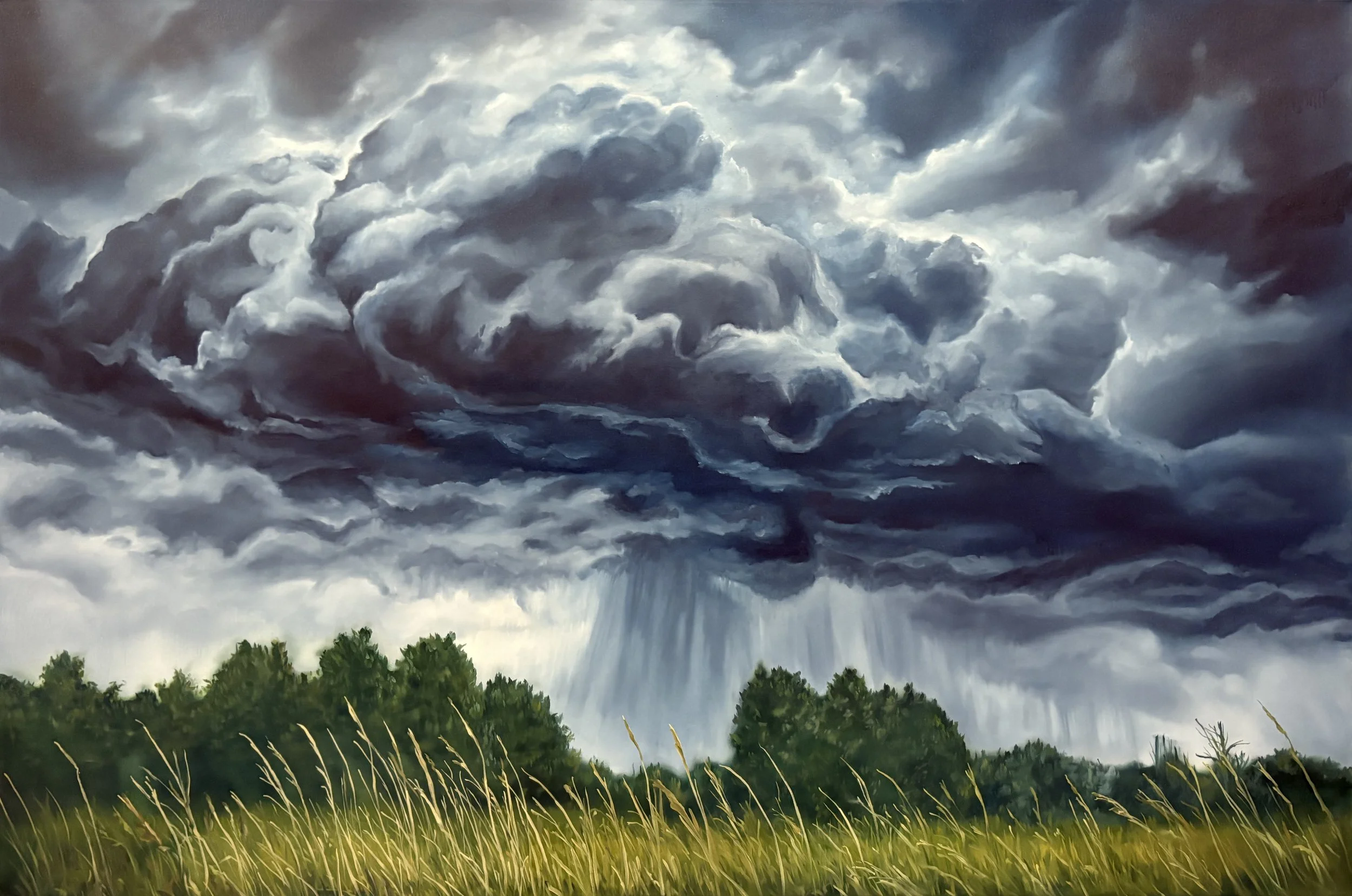 Shifting Sky, 40”x60”, acrylic and oil on canvas. 2026