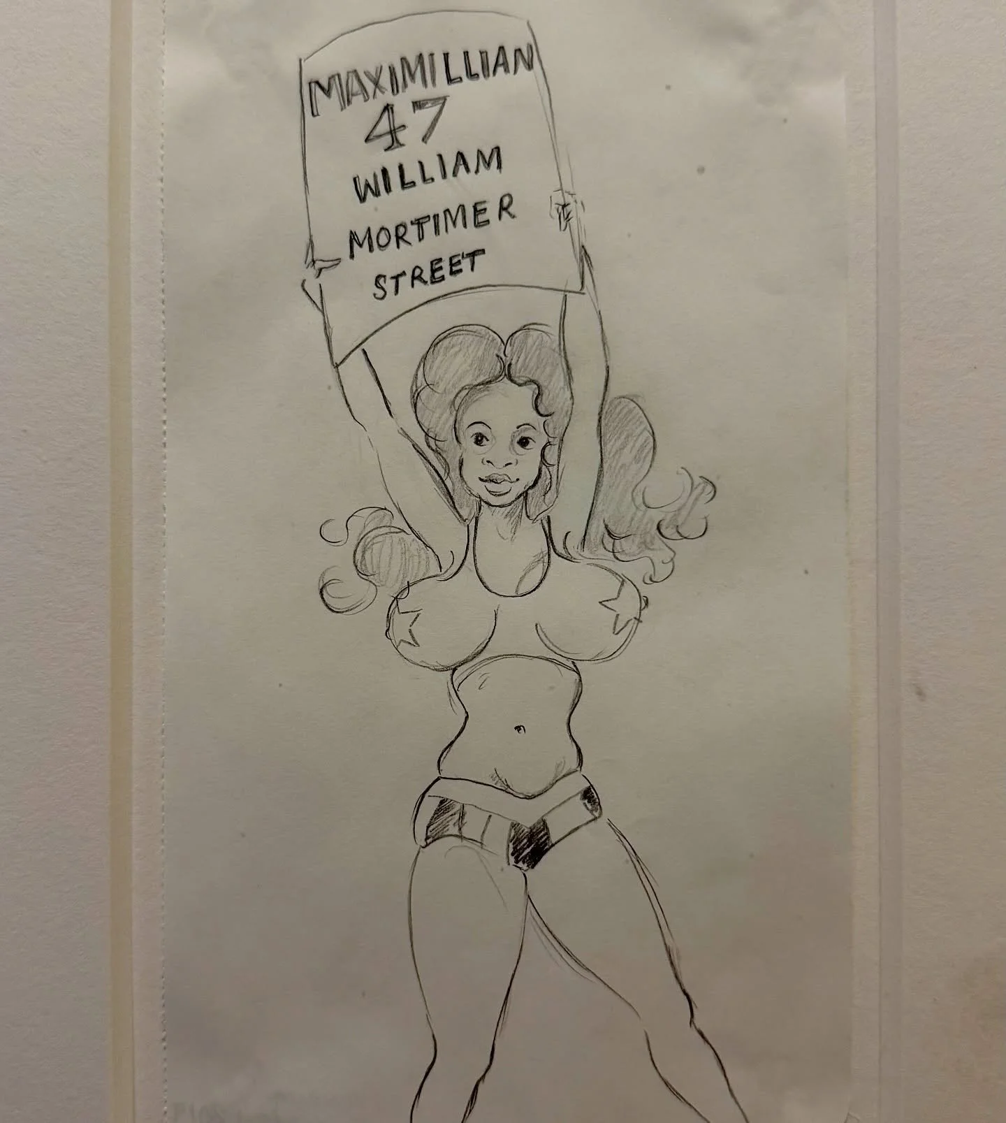 A Somaya Critchlow drawing celebrating the opening of @maximillian_william&rsquo;s 47 William Mortimer Street gallery space in London in 2019.