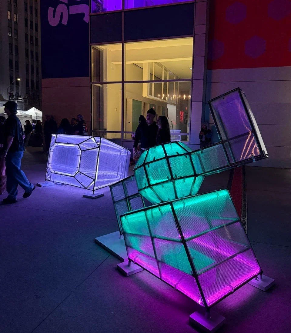 &ldquo;Championship Ring&rdquo; &amp; &ldquo;Soccerman&rdquo; by Esteban Garcia Bravo and his team were ready just in time for the Super Bowl LX Block Party at San Jose City Hall Plaza🏈

Crafted from steel and LEDs, these bold sculptures were create