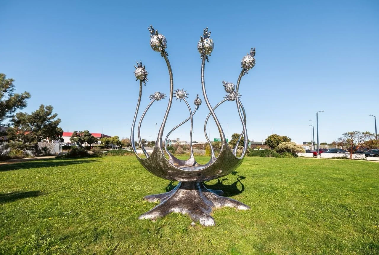 Organic and otherworldly, &ldquo;Bloom&rdquo; by Michael Christian complements its natural surroundings while also standing as a bold visual landmark.

From the artist &ndash; &ldquo;I&rsquo;m thrilled to see Bloom and Corpus find a home along San Fr